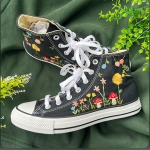 Floral/Mushroom/Nature/Space Custom Embroidered Converse